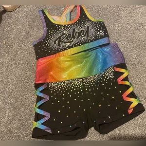 Rebel athletic rainbow set cheer wear